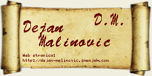 Dejan Malinović vizit kartica